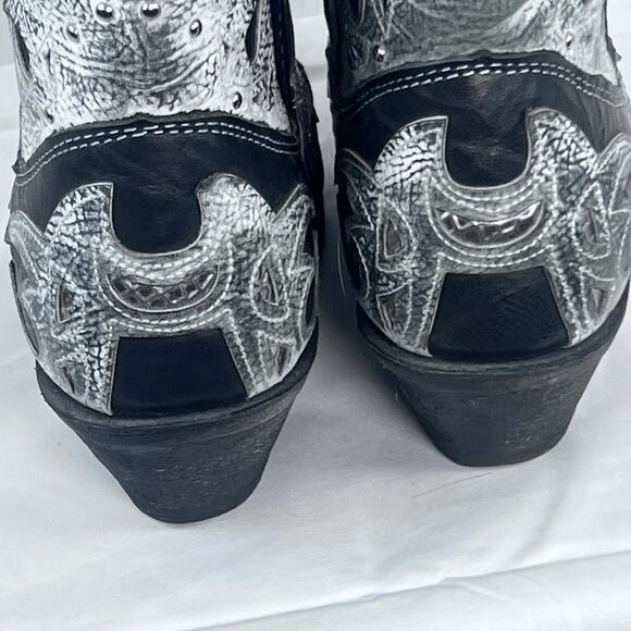 Rockin Country Women’s Leather Studded Cowboy Boots Size 8 Med. Worn Twice! EUC - Picture 8 of 9